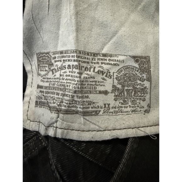 Levis 501 Jeans Mens 36x36 Black Straight Leg Button Fly Red Tab Denim Original - Picture 4 of 7